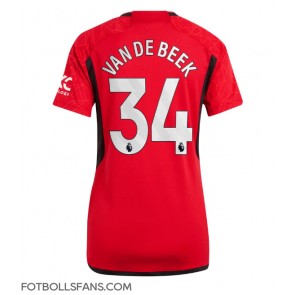 Manchester United Donny van de Beek #34 Replika Hemmatröja Damer 2023-24 Kortärmad